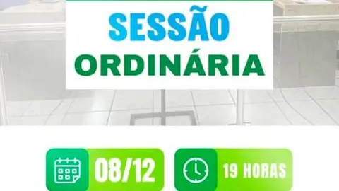 HOJE TEM SESSÃO ORDINÁRIA NA CÂMARA DO CONGO!