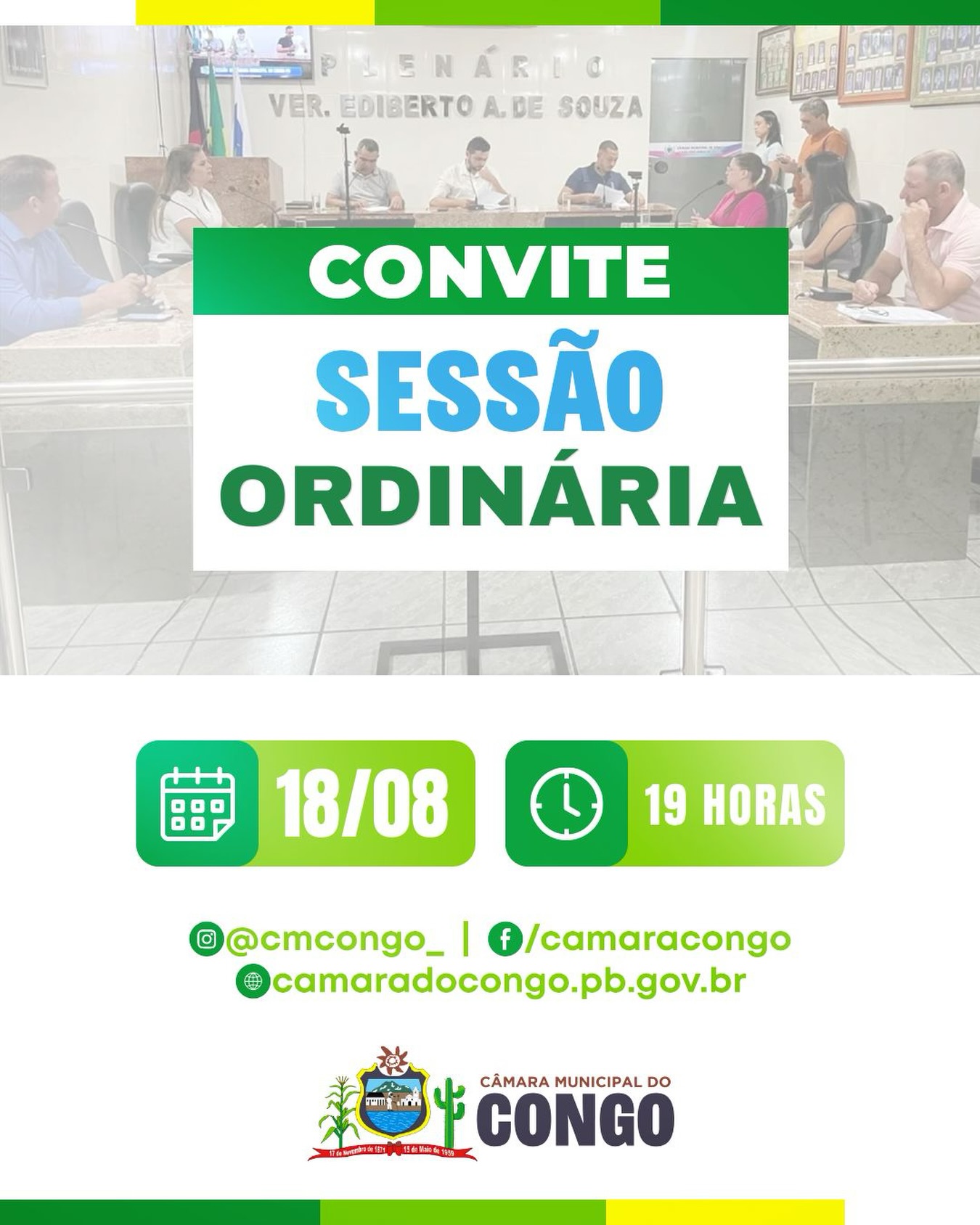 Câmara Municipal do Congo Convida População para Sessão Ordinária